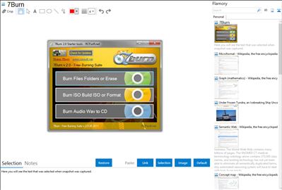 7Burn - Flamory bookmarks and screenshots