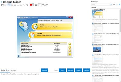 Backup Maker - Flamory bookmarks and screenshots