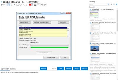 Birdie MSG to PST Converter - Flamory bookmarks and screenshots