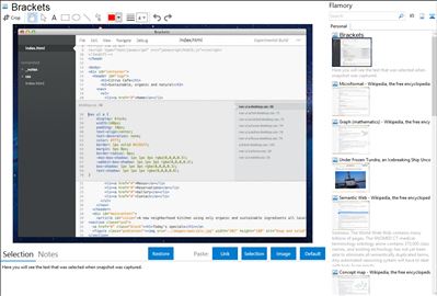 Brackets - Flamory bookmarks and screenshots