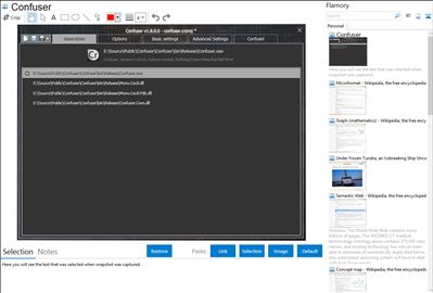 Confuser - Flamory bookmarks and screenshots