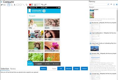 Consumr - Flamory bookmarks and screenshots