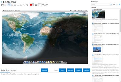 EarthDesk - Flamory bookmarks and screenshots