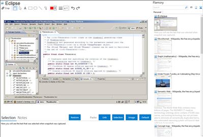 Eclipse - Flamory bookmarks and screenshots