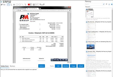 ERP32 - Flamory bookmarks and screenshots