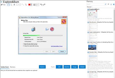 Explore&Burn - Flamory bookmarks and screenshots