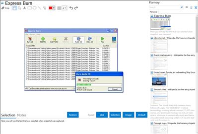 Express Burn - Flamory bookmarks and screenshots