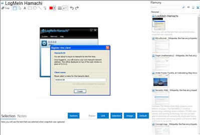 LogMeIn Hamachi - Flamory bookmarks and screenshots