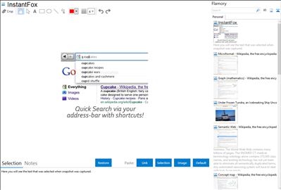 InstantFox - Flamory bookmarks and screenshots