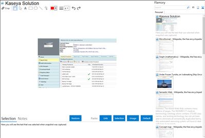 Kaseya Solution - Flamory bookmarks and screenshots