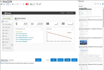 KeyCDN - Flamory bookmarks and screenshots