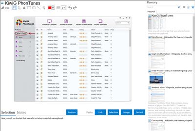 KiwiG PhonTunes - Flamory bookmarks and screenshots