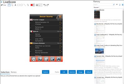 LiveScore - Flamory bookmarks and screenshots