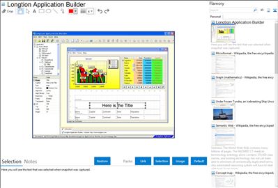 Longtion Application Builder - Flamory bookmarks and screenshots