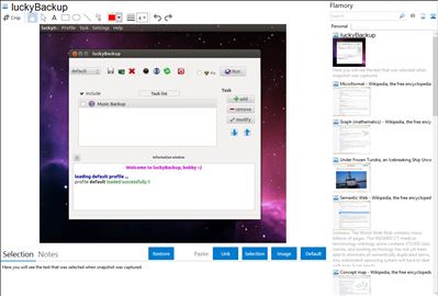 luckyBackup - Flamory bookmarks and screenshots