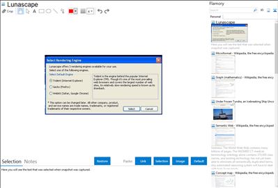 Lunascape - Flamory bookmarks and screenshots