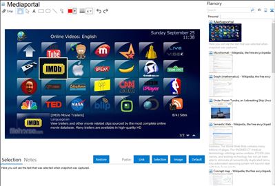 Mediaportal - Flamory bookmarks and screenshots