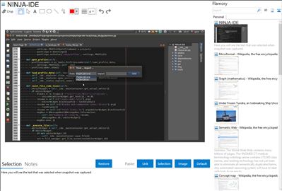 NINJA-IDE - Flamory bookmarks and screenshots