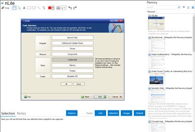 nLite - Flamory bookmarks and screenshots
