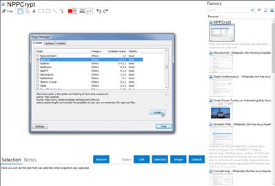 NPPCrypt - Flamory bookmarks and screenshots