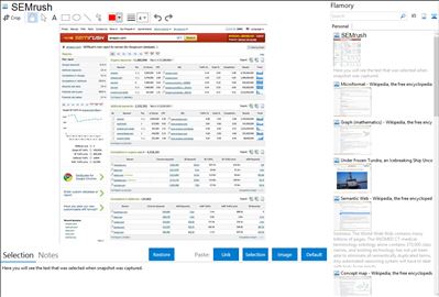 SEMrush - Flamory bookmarks and screenshots