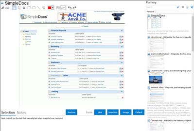 SimpleDocs - Flamory bookmarks and screenshots