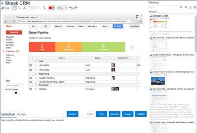 Streak CRM - Flamory bookmarks and screenshots