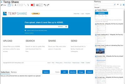 Temp Share - Flamory bookmarks and screenshots