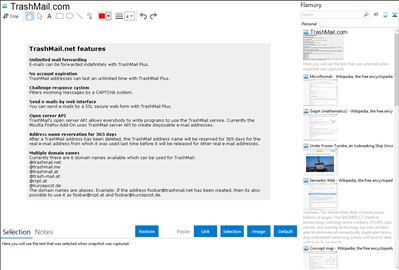 TrashMail.com - Flamory bookmarks and screenshots