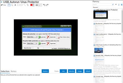 USB Autorun Virus Protector - Flamory bookmarks and screenshots