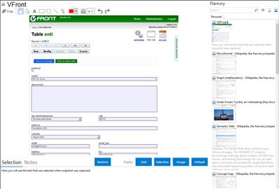 VFront - Flamory bookmarks and screenshots