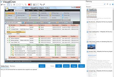 VisualCron - Flamory bookmarks and screenshots