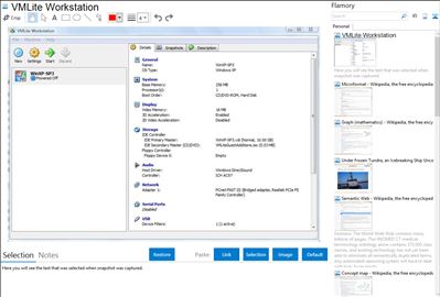 VMLite Workstation - Flamory bookmarks and screenshots