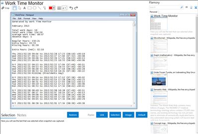 Work Time Monitor - Flamory bookmarks and screenshots