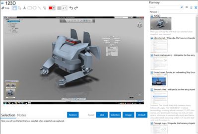 123D - Flamory bookmarks and screenshots