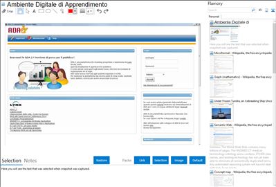 Ambiente Digitale di Apprendimento - Flamory bookmarks and screenshots