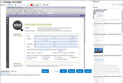 Adobe Acrobat - Flamory bookmarks and screenshots
