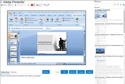 Adobe Presenter - Flamory bookmarks and screenshots