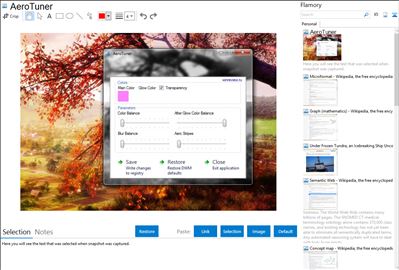 AeroTuner - Flamory bookmarks and screenshots
