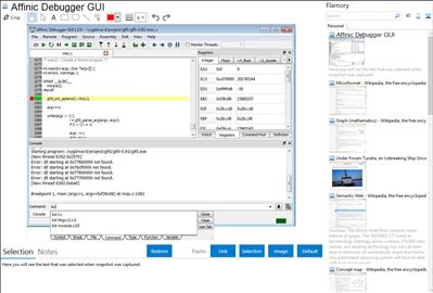 Affinic Debugger GUI - Flamory bookmarks and screenshots