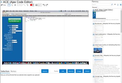 ACE (Ajax Code Editor) - Flamory bookmarks and screenshots
