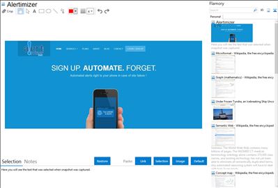 Alertimizer - Flamory bookmarks and screenshots