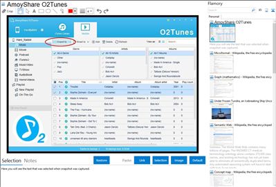 AmoyShare O2Tunes - Flamory bookmarks and screenshots