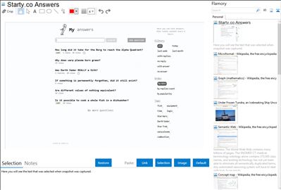 Starty.co Answers - Flamory bookmarks and screenshots