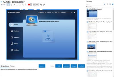 AOMEI Backupper - Flamory bookmarks and screenshots