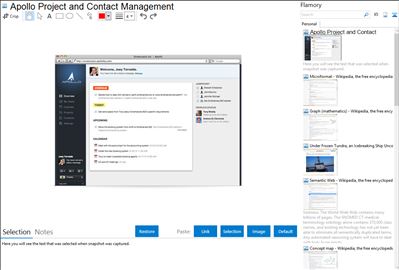 Apollo Project and Contact Management - Flamory bookmarks and screenshots