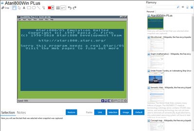 Atari800Win PLus - Flamory bookmarks and screenshots