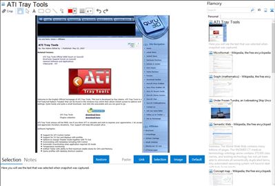 ATI Tray Tools - Flamory bookmarks and screenshots