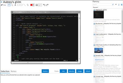 Aubrey's gVim - Flamory bookmarks and screenshots