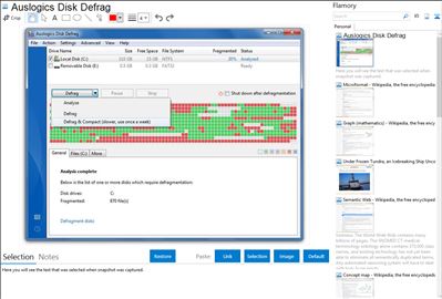 Auslogics Disk Defrag - Flamory bookmarks and screenshots